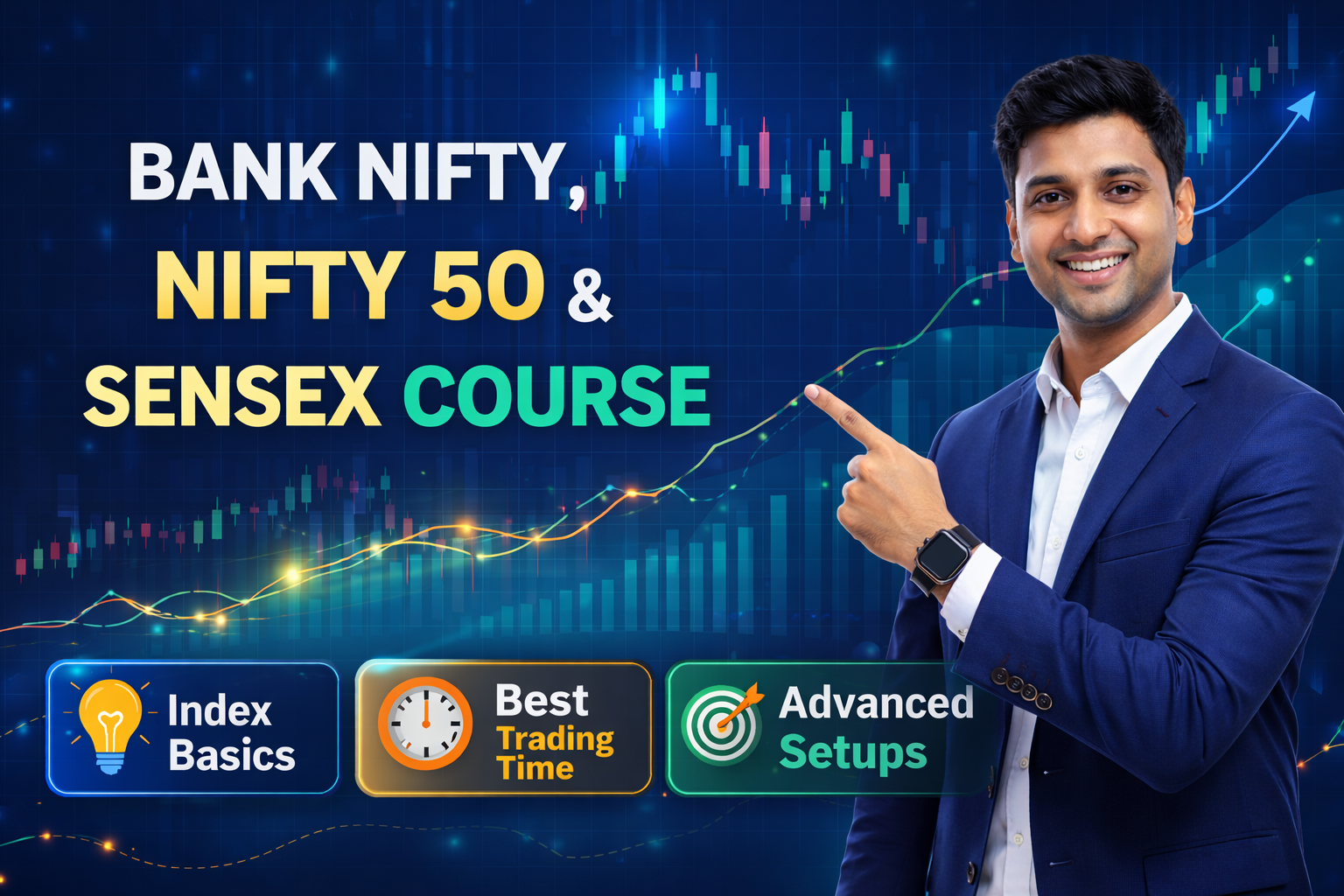 Bank Nifty, Nifty 50 & Sensex Course
