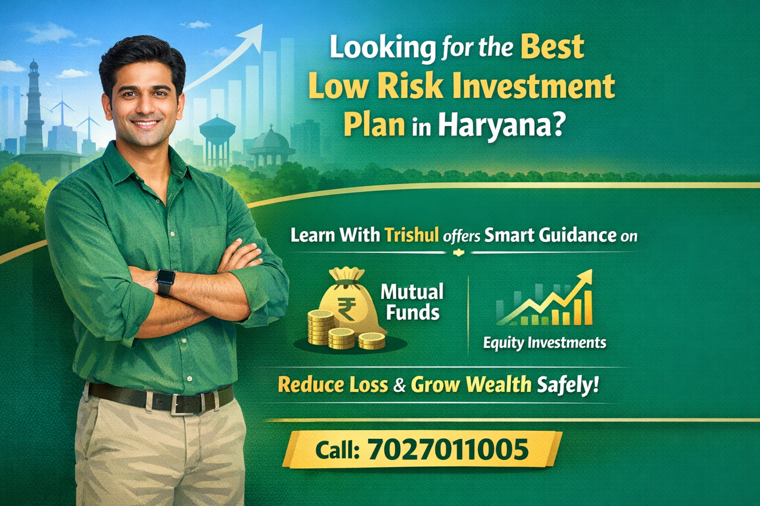 Best low risk investment plan in Haryana with mutual funds and equity guidance by Learn With Trishul
